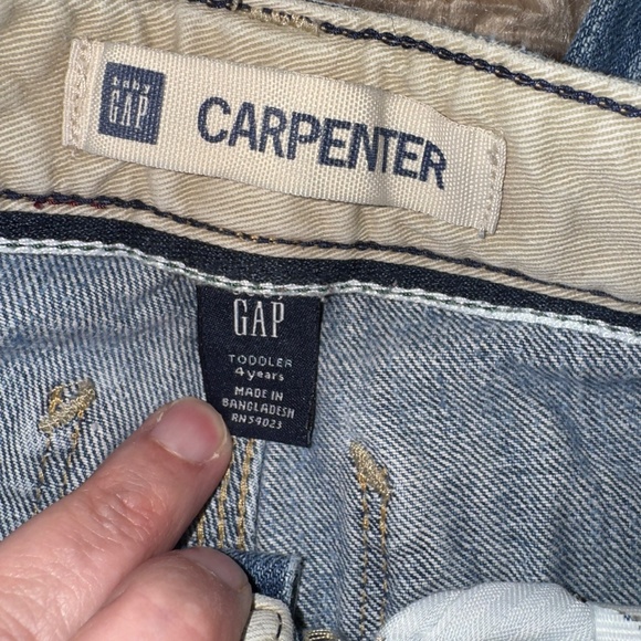VTG 2009 GAP Carpenter Jeans For Toddler Girls 4 Years, Cargo Pockets - Picture 5 of 9